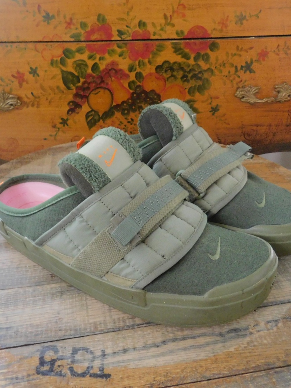 Nike Army Green Mule/Slides  Sz 12.5